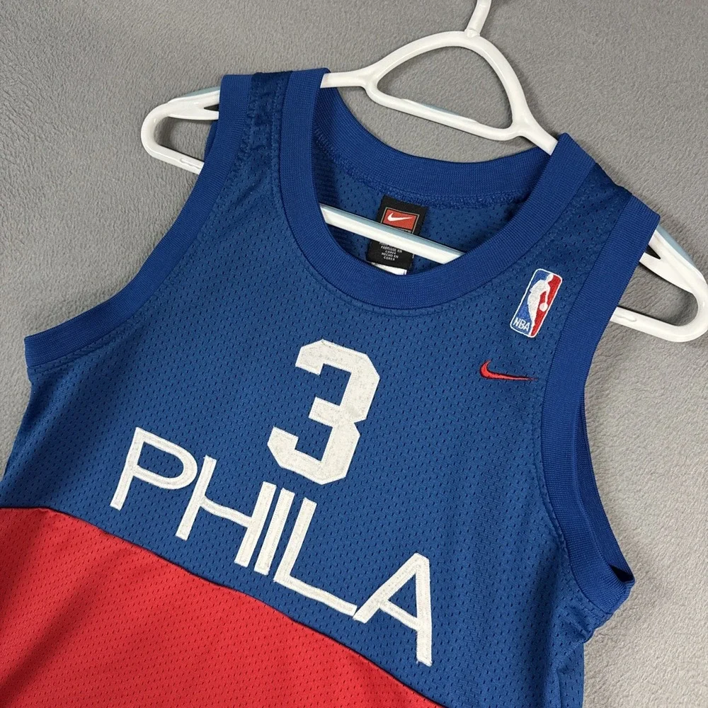 Nike Philadelphia 76ers Allen Iverson Jersey Blue Red Youth Large Team Sports